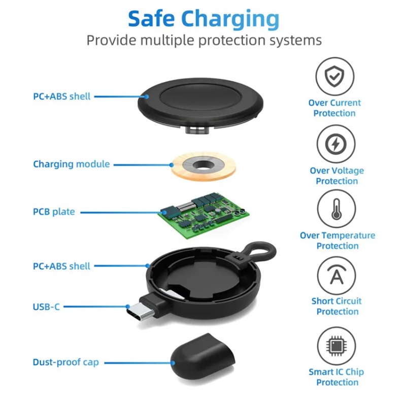미니 타입 C 스마트 워치 무선 충전기 휴대용 키체인  - Smart Watch Accessories 리뷰 및 가격