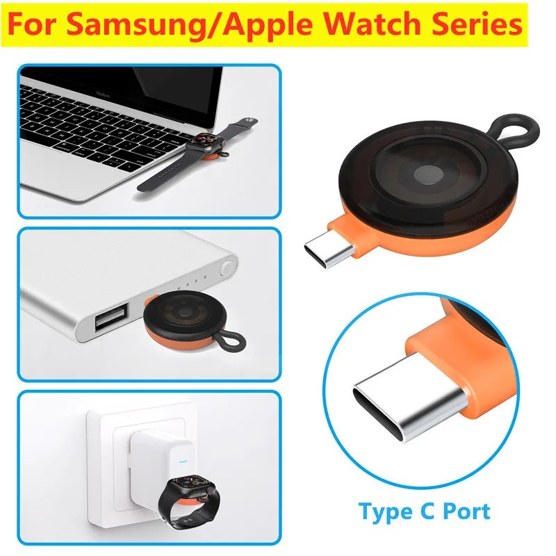 미니 타입 C 스마트 워치 무선 충전기 휴대용 키체인  - Smart Watch Accessories 리뷰 및 가격