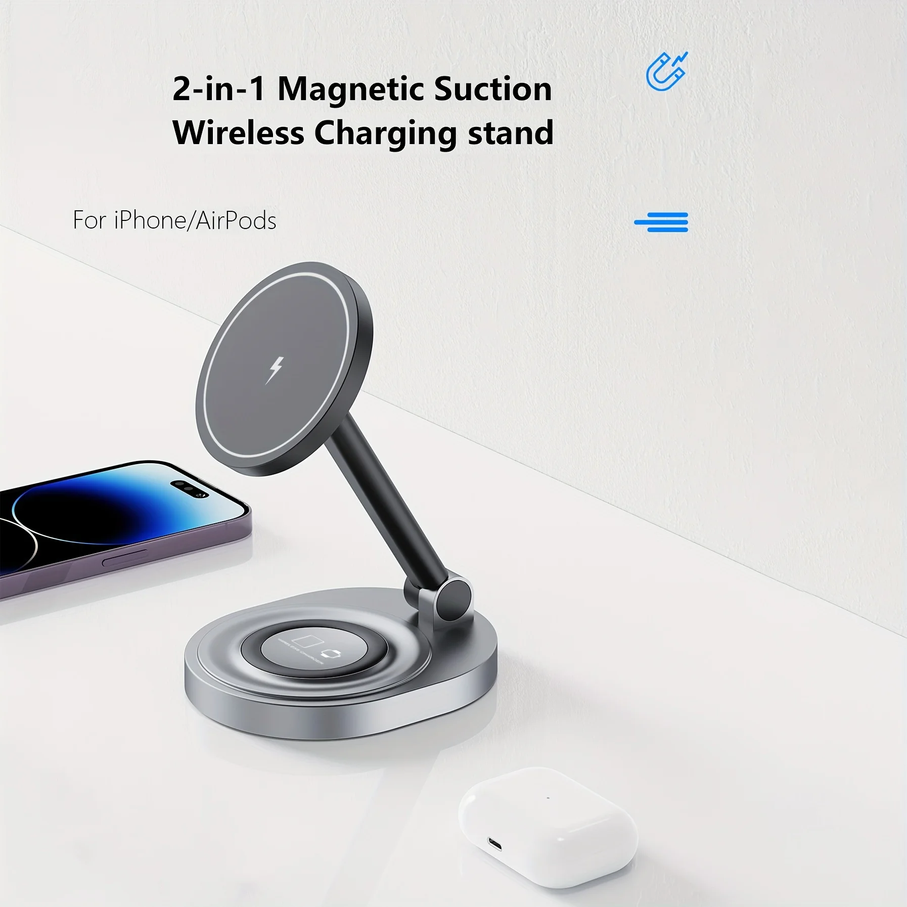 2 In 1 자기 무선 충전기 스탠드 패드 iPhone - Smartwatch Ac 리뷰 및 가격