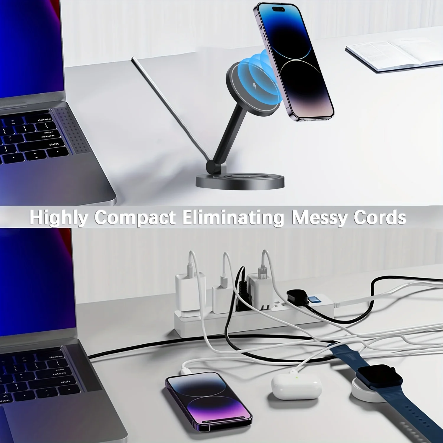 2 In 1 자기 무선 충전기 스탠드 패드 iPhone - Smartwatch Ac 리뷰 및 가격