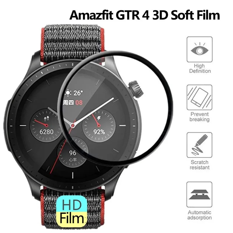 HD 커브드 스크래치 방지 필름, Amazfit GTR - Smart Watch Accessories 리뷰 및 가격